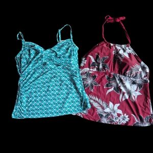 Merona Teal and Cream Patterned Top